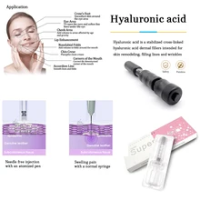 2 мл/5 мл/10 мл доза HA кожный наполнитель крест связанные Гиалуроновая кислота для гиалуроновой ручки ампулы губ инъекции пистолет для губ подбородка носа лифтинг