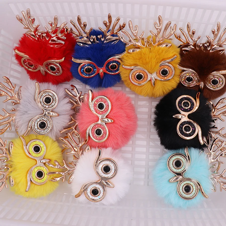 

Симпатичная модная новинка креативные красочные очки Сова плюшевый шар брелок милая сумка Подвеска для пар подарок на день рождения Рождество