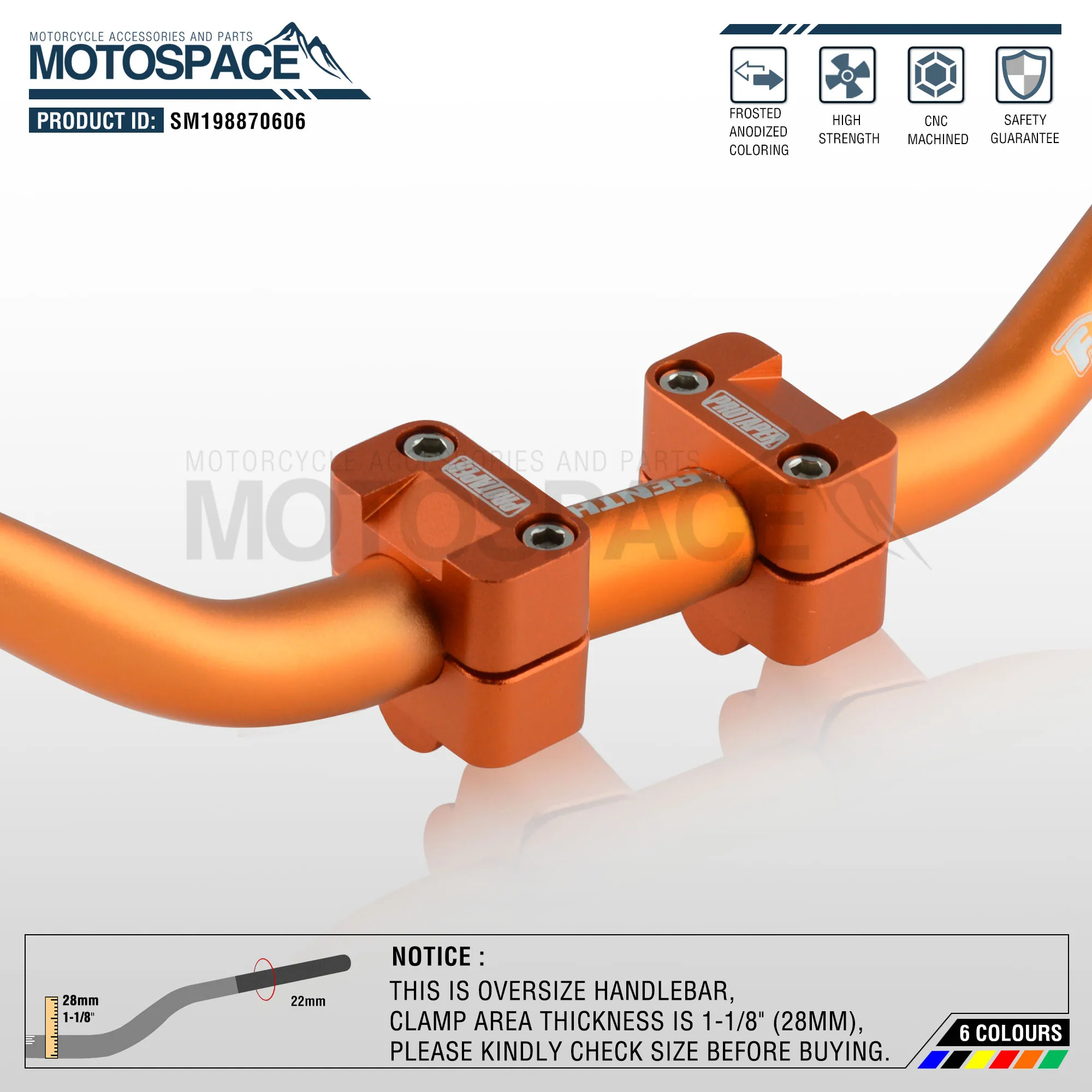 Handlebar For Pro Taper Pack Bar 1-1/8" Renthal Fatbar Pads Grips Pit Pro Racing Dirt Pit Bike Motorcycle With CNC Adapter