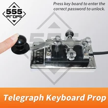 Morse Code device escape room adventurer game prop enter password code via telegraph keyboard to unlock run away chamber room new escape room prop computer jigsaw puzzle system puzzles pieces jxkj1987 real life room escape adventurer game