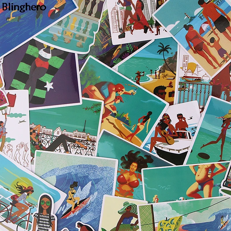 

Blinghero Summer Vacation on Hawaii Stickers 27Pcs/set Beach Stickers Cool Decals Luggage Stickers Scrapbooking Stickers BH0087