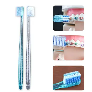 

2Pcs/Set Adult Orthodontic Toothbrush U A Soft Trim Bristles Head for Braces Deep Cleaning Dental Teeth Whitening Oral Care #11