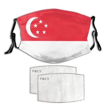 

Singapore Flag Adult Unisex Face Masks Anti Pollution Mouth Face Masks Reusable Mascarillas Mask Cover With 2PC Gasket Filter