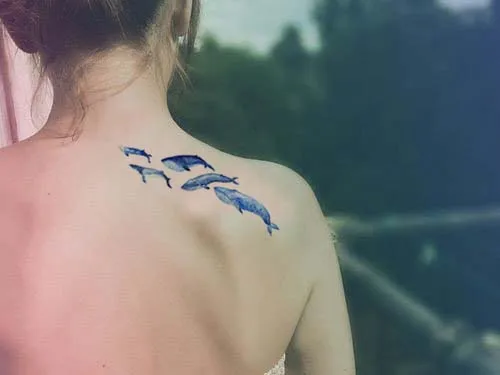 Тату-стикер с рыбками, водостойкие временные поддельные татуировки, животные, рука, плечо, боди-арт, макияж, 10,5X6 см