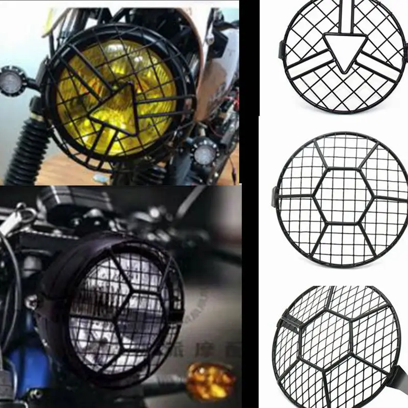 6 5 дюймов ретро кафе гонщик мотосветильник свет Гриль Крышка маска футбольная