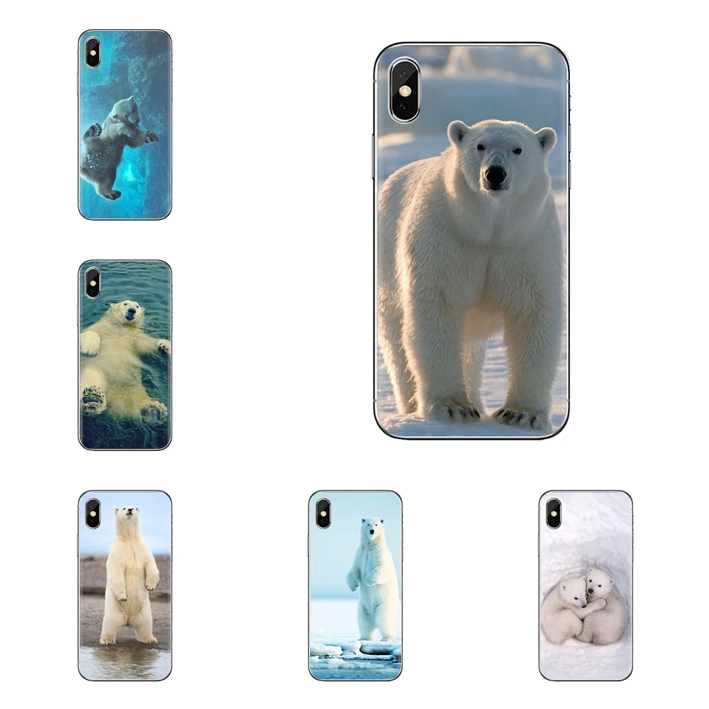 Для samsung Galaxy S3 S4 S5 Mini S6 S7 Edge S8 S9 S10 Plus Note 3 4 5 8 9 Polar bear на пляже Аляски силиконовые