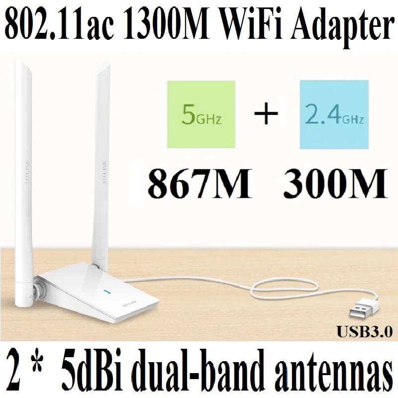 5 дБи Ext/антенны Plug &amp Play AC1300 беспроводная сетевая карта 11AC 1267 Мбит/с