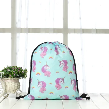 

drawstring Backpack fashion Women 3D printing travel knapsack men Casual bags unisex Women's shoulder drawstring Unicorn bag new