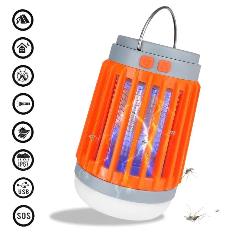 

Solar Mosquito Killer Lamp Waterproof Insect Fly Bug Non Polluting Security Environmental Protection Trap Light Home Flashlight
