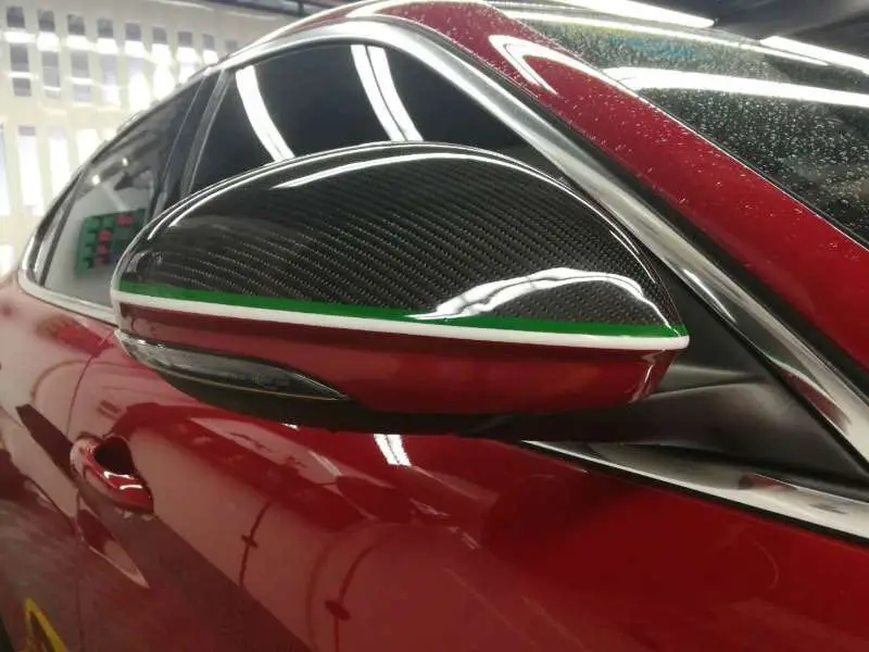 Для Alfa Romeo Giulia 952 Stelvio 949- Настоящее углеродное волокно боковое крыло зеркало заднего вида Крышка корпуса Крышка отделка