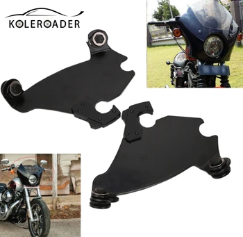 

Motorcycle Memphis Gauntlet Fairing Trigger Lock Mount Kit For Harley Sportster Dyna Super Glide Low Rider 49MM Black