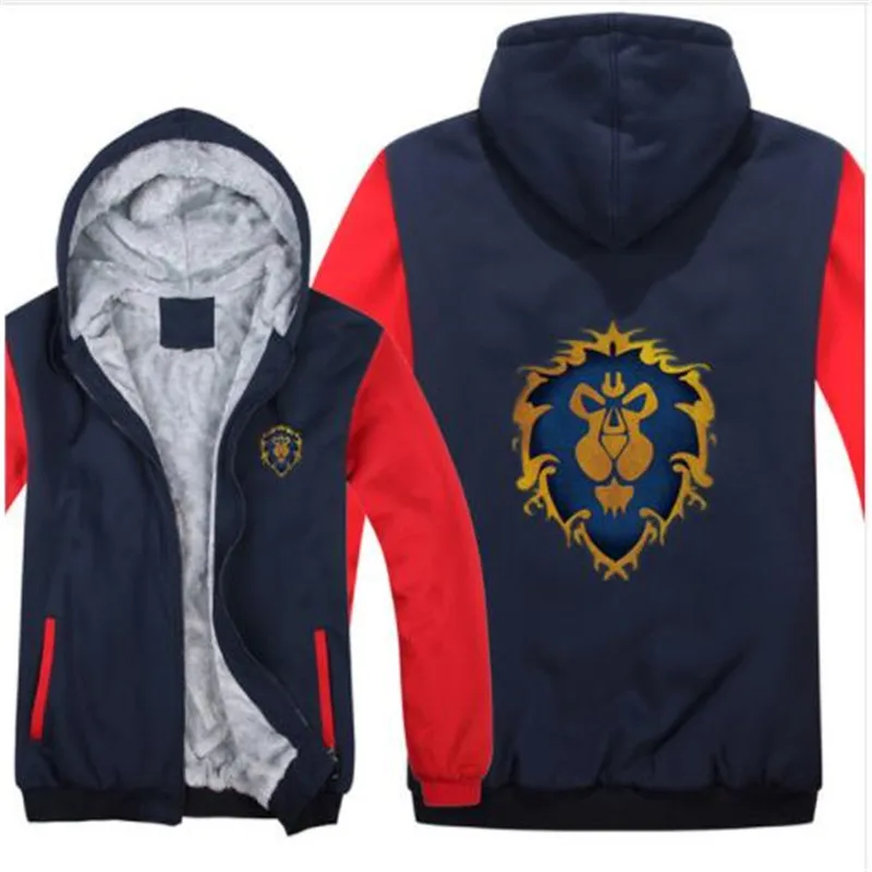  Game Dota 2 WOW Hoodies Jacket Winter Pullover Man Coat Men Wool Liner Fleece Unisex ALLIANCE&Horde