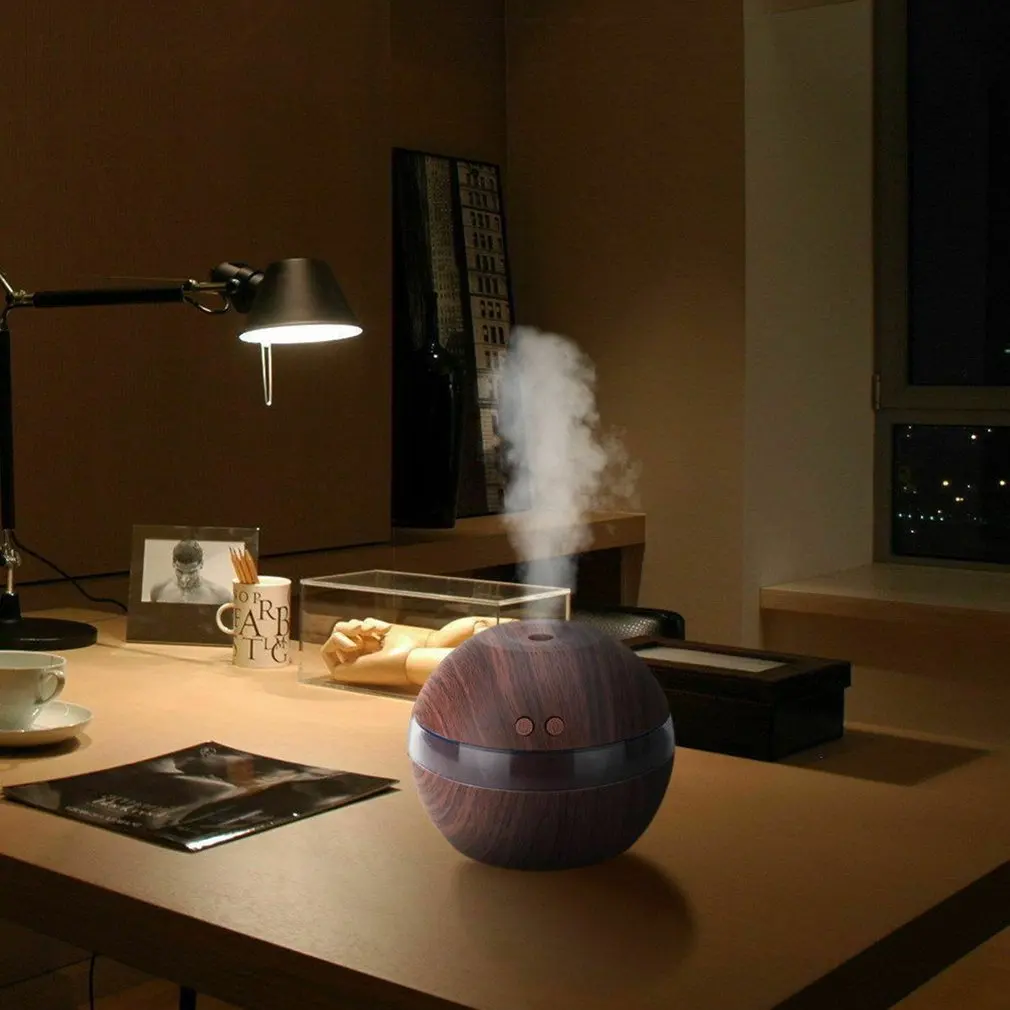 

China Wind Wood Grain Car Humidifier Mini Usb Home Quiet Small Spray Aromatherapy Machine 300Ml Humidifier