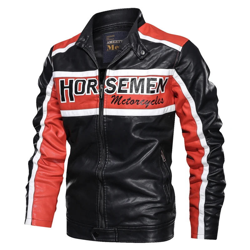 NEGIZBER 2019 Autumn Winter Motorcycle Jacket Men Casual Stand Collar Zipper Leather Jacket Men Thick Fleece Bomber Jacket Men NEGIZBER 2019 Autumn Winter Motorcycle Jacket Men Casual Stand Collar Zipper Leather Jacket Men Thick Fleece Bomber Jacket Men
