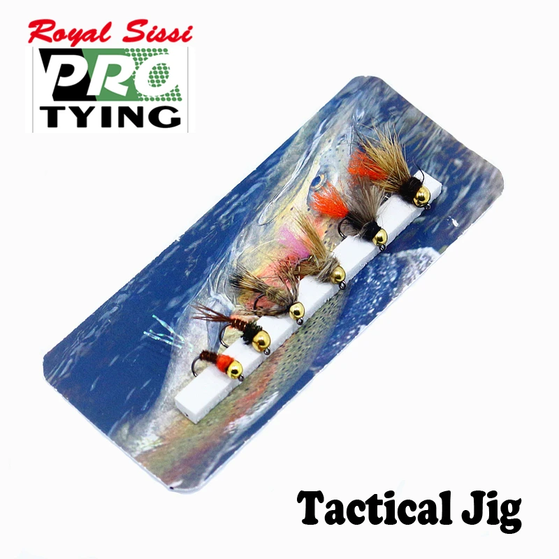 Professional hand tied 6pcs/box sinking tactical jig hook nymph flies 6styles assorted beadhead bottom water fly fishing flies