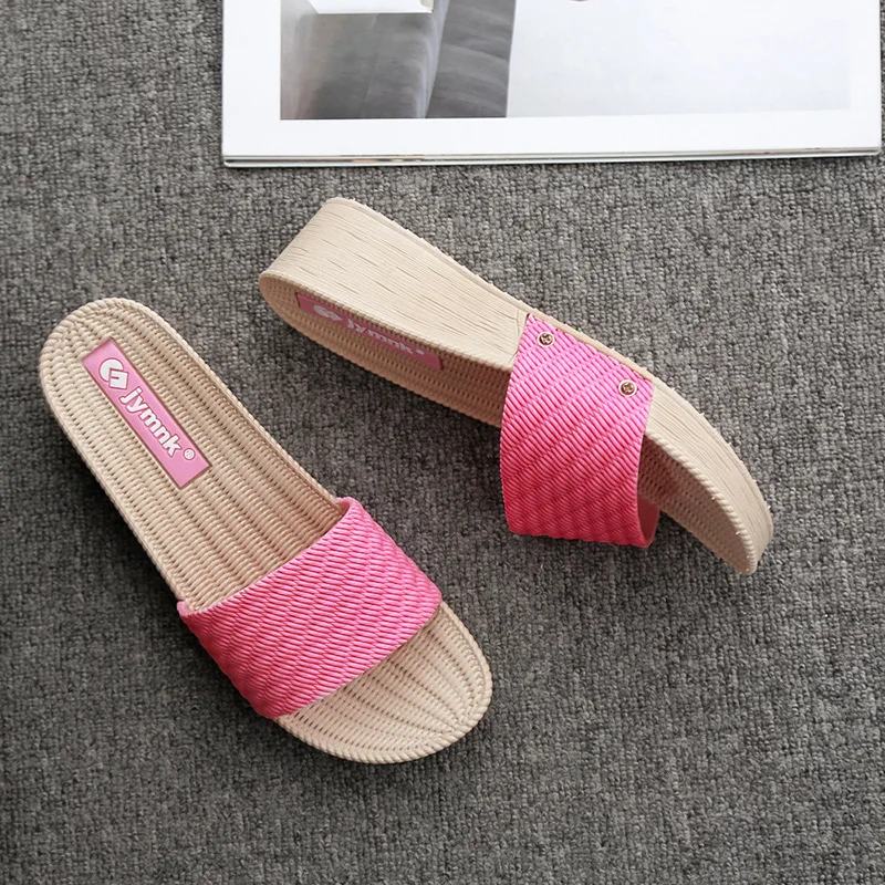 Heel Thick Soft Sole Indoor Outdoor Wedges Slippers Women