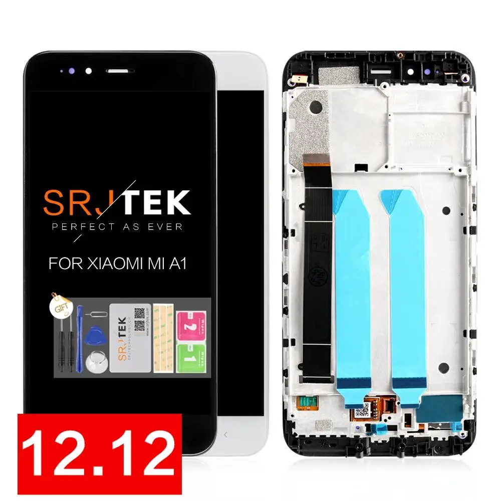Najtaniej Dla Xiao mi mi A1 wyświetlacz LCD z ekranem ramki 10 Panel dotykowy dla Xiao mi mi A1 wyświetlacz LCD Digitizer ekran dotykowy naprawa części