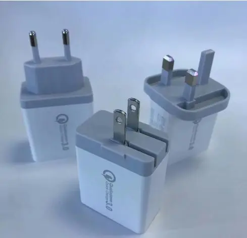 10 шт. QC3.0 настенное зарядное устройство 3USB Быстрая Зарядка адаптер питания для путешествий Быстрая зарядка США ЕС Великобритания Разъем iPhone huawei мобильный телефон samsung