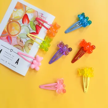 

Handmade Macarons 7 Colors Cute Judy Cartoon Bear Hairpins, Candy Pendant For Women&Girl Daily Children Jewelry Party Cute Gift