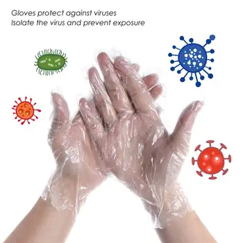 

100pcs Disposable Polyethylene Gloves Sterile Safety Gloves (Transparent)