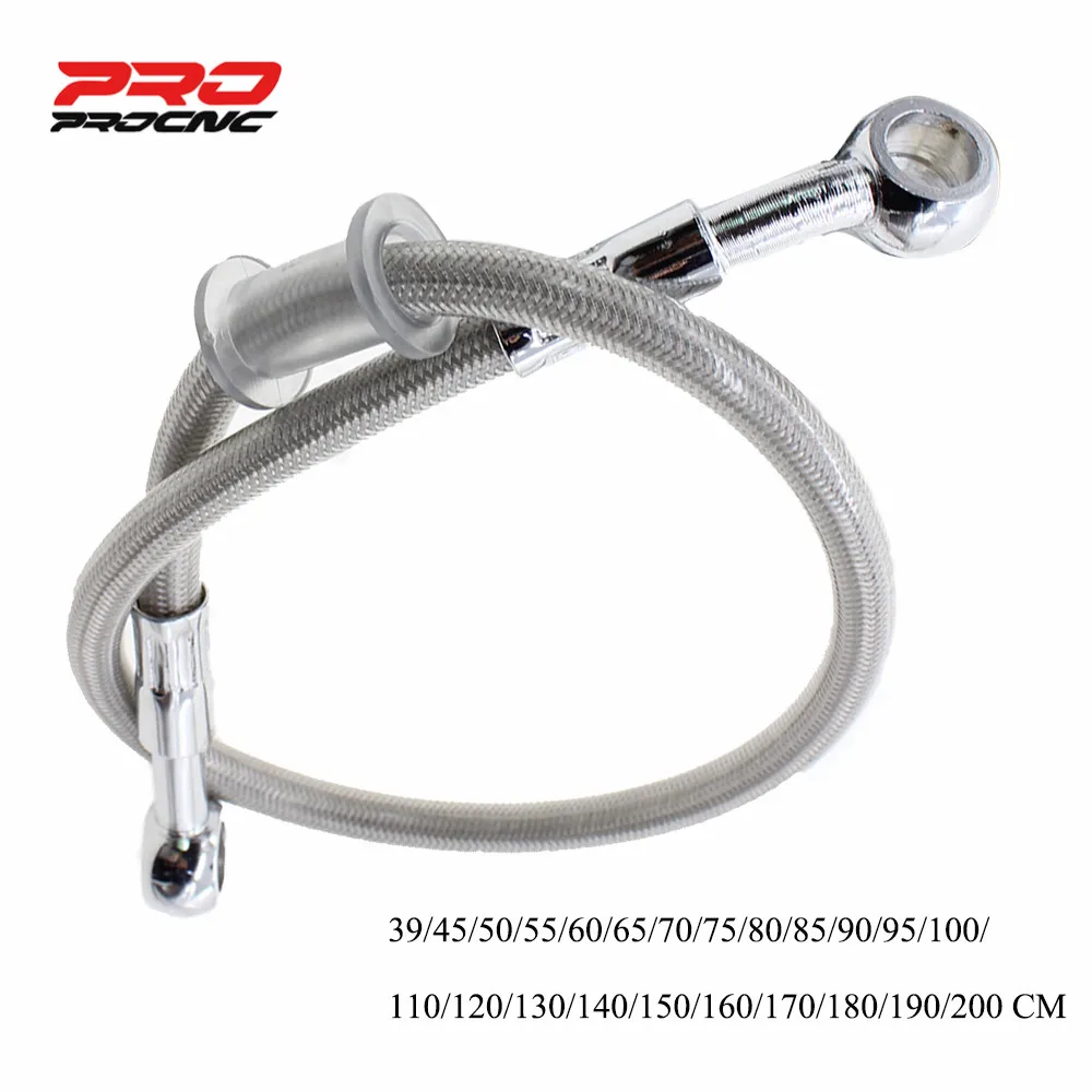 

40cm-200cm Stainless Steel Braided Brake Hose Motorcycle Hydraulic Brake Clutch Oil Hose Line Universal for Moto ATV Scooter