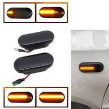 2X LED Dynamic Side Light Indicator Marker Signal Lamp Sequential Flashing For VW MK4 Jette Bora Golf Lupo Passat