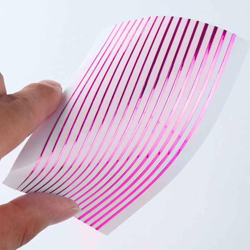 1 лист 3D наклейки для ногтей розовые синие цветные линии смешанные узоры переводные наклейки для ногтей наклейки s дизайн ногтей DIY дизайнерские украшения