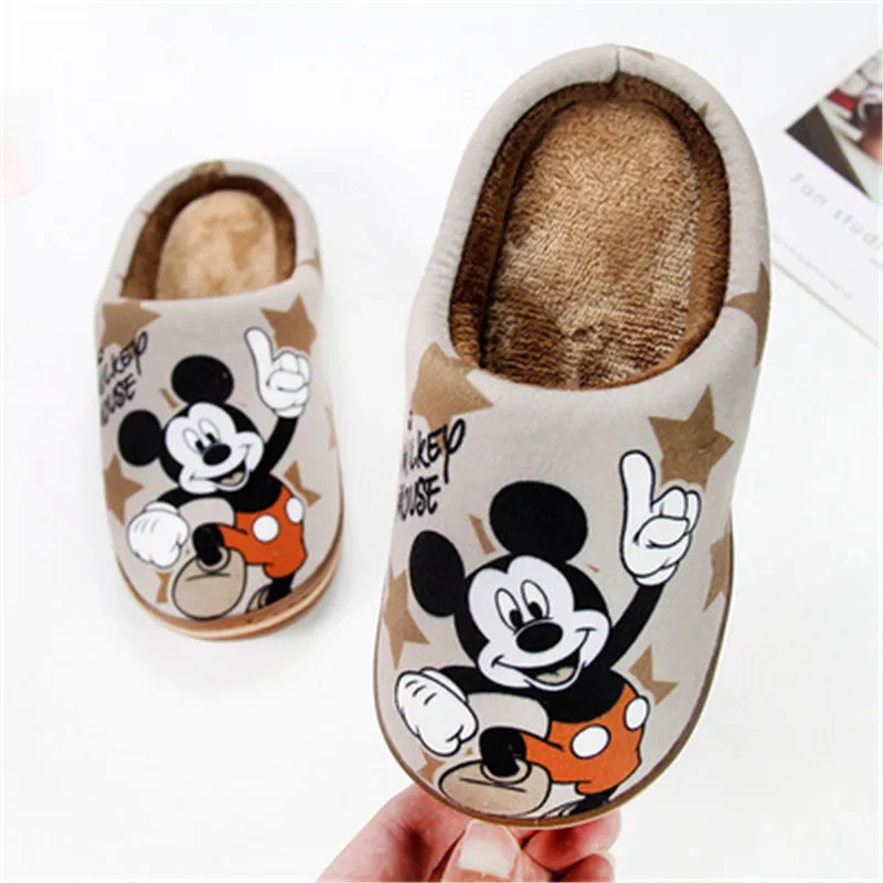 22cm Plush Mickey Minnie Mouse Indoor Warm Winter Adult Kids Stuffed Cartoon Shoes Birthday present for 2