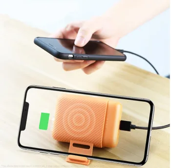 

Rock wireless 10000mah mobile power phone holder Powerbank portable Qi fast charging for Iphone Xs Max millet