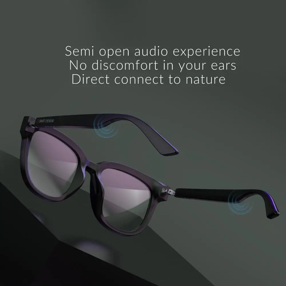 Música com Microfone 5.0 sem Fio Aikswe-óculos Inteligentes Óculos Anti-luz Azul Bluetooth Estéreo hd pk Huawei x Delicado Monster - Image 3