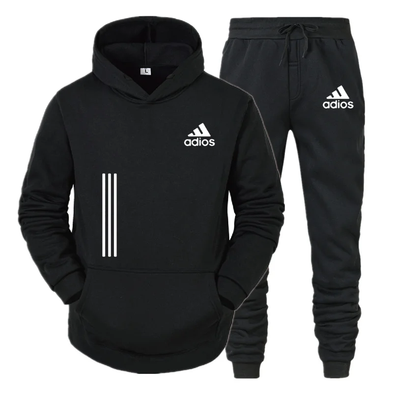 Splicing Hoodies Tracksuit Mens Zipper Sweatshirt+sweatpants Two Piece ...