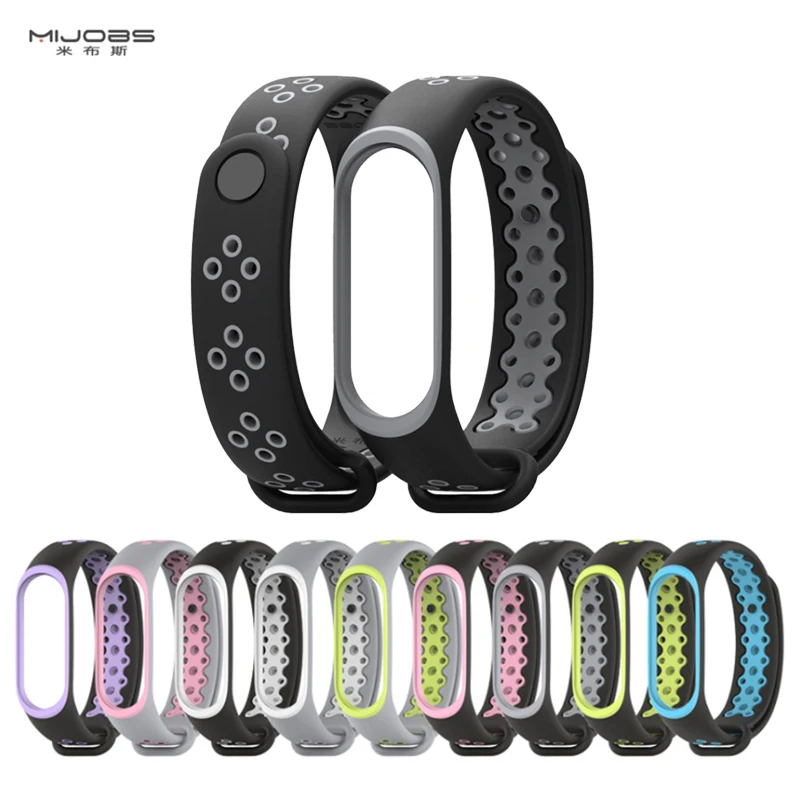 Силиконовый ремешок Mijobs для Mi Band 4 спортивный модный браслет Xiaomi 3 аксессуары
