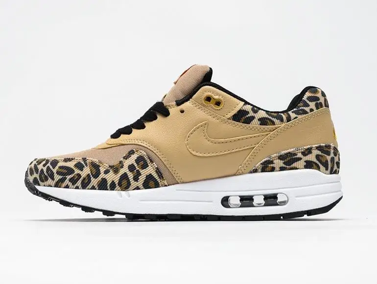 Original Men Shoes Nike Air Max 1 Leopard Cassic Retro Air Cushion Wild Jogging Shoes Unisex Air Max 87 Women's Running Shoes