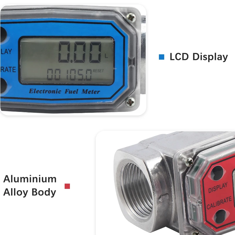 Beste Lcd Digitale Flowmeter Turbine Flowmeter Diesel Fuel Flow Meter Voor Meten Benzine Diesel Kerosine