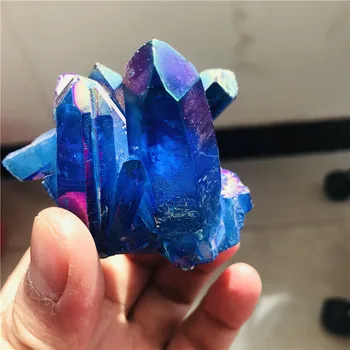 

100-110g blue colors Quartz CrystalTitanium Bismuth Silicon Cluster Rainbow