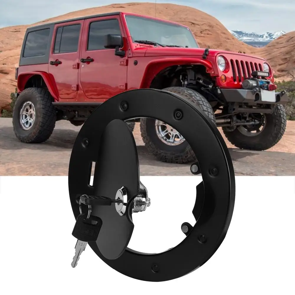 Черный Алюминий сплава топливного бака Кепки с замок подходит для Jeep Wrangler JK 2007 2008 2009 2010 2011 2012 2013