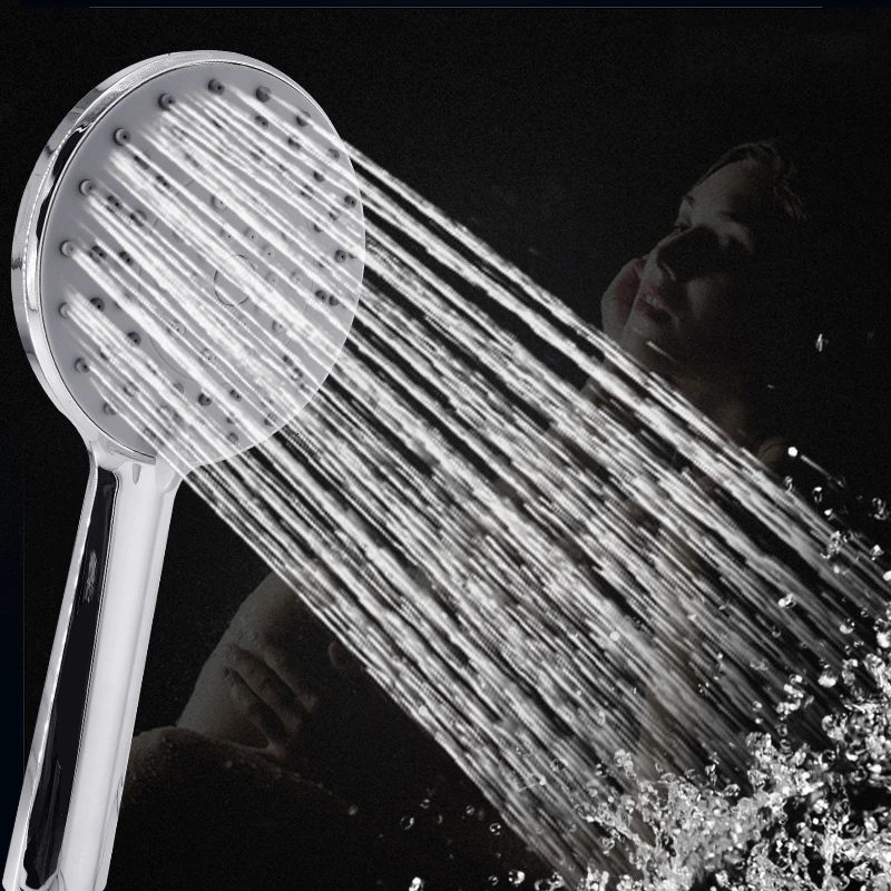 

Zhangji 5 Functions Shower Head with Chrome Plating silicone Spray Nozzle Removable Scale Round Big Panel Rain Showerhead