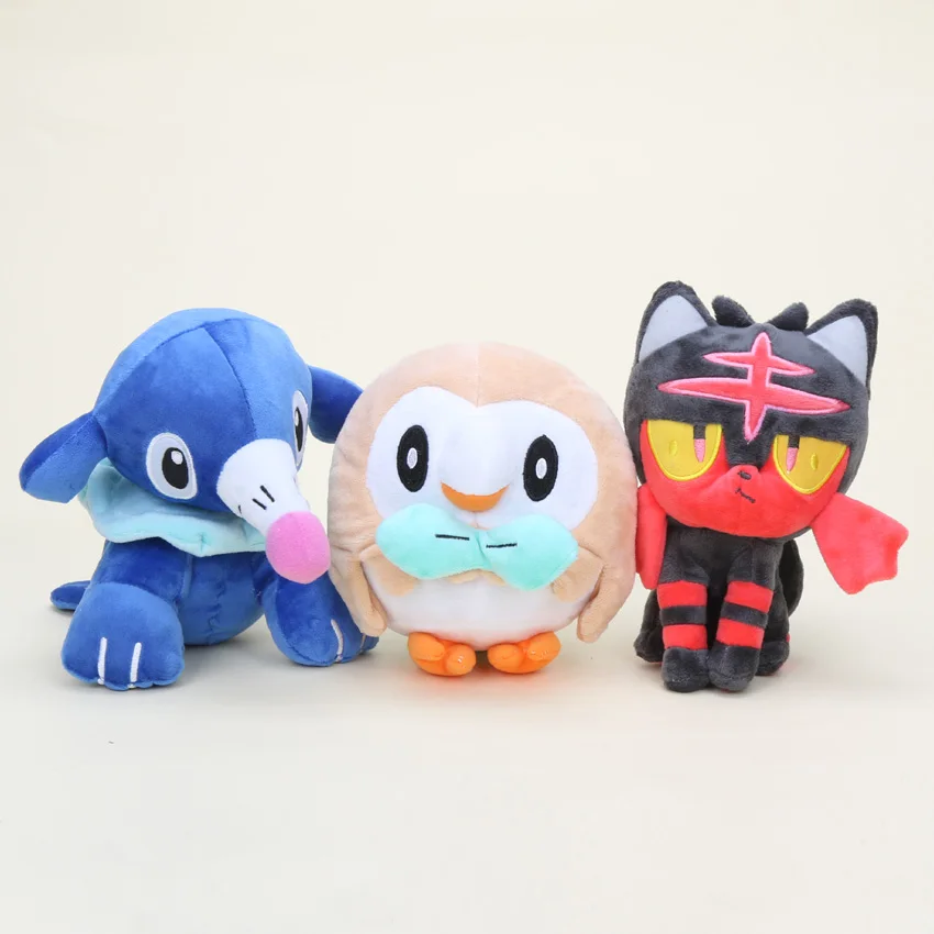 20 см Высокое аниме Evee Litten Rowlet Popplio Alola Vulpix Mimikyu плюшевая Мягкая кукла для животных