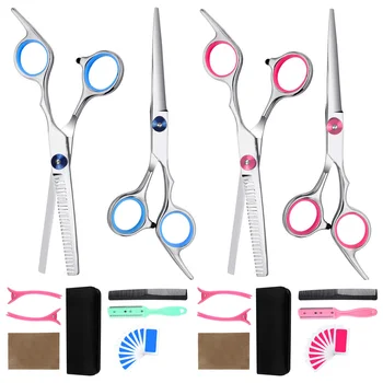 

9pcs Hair Cutting Tool Hairdressing Kit Haircut Scissors Thinning Shear Comb Hairpins for Home Salon Barber Supplies
