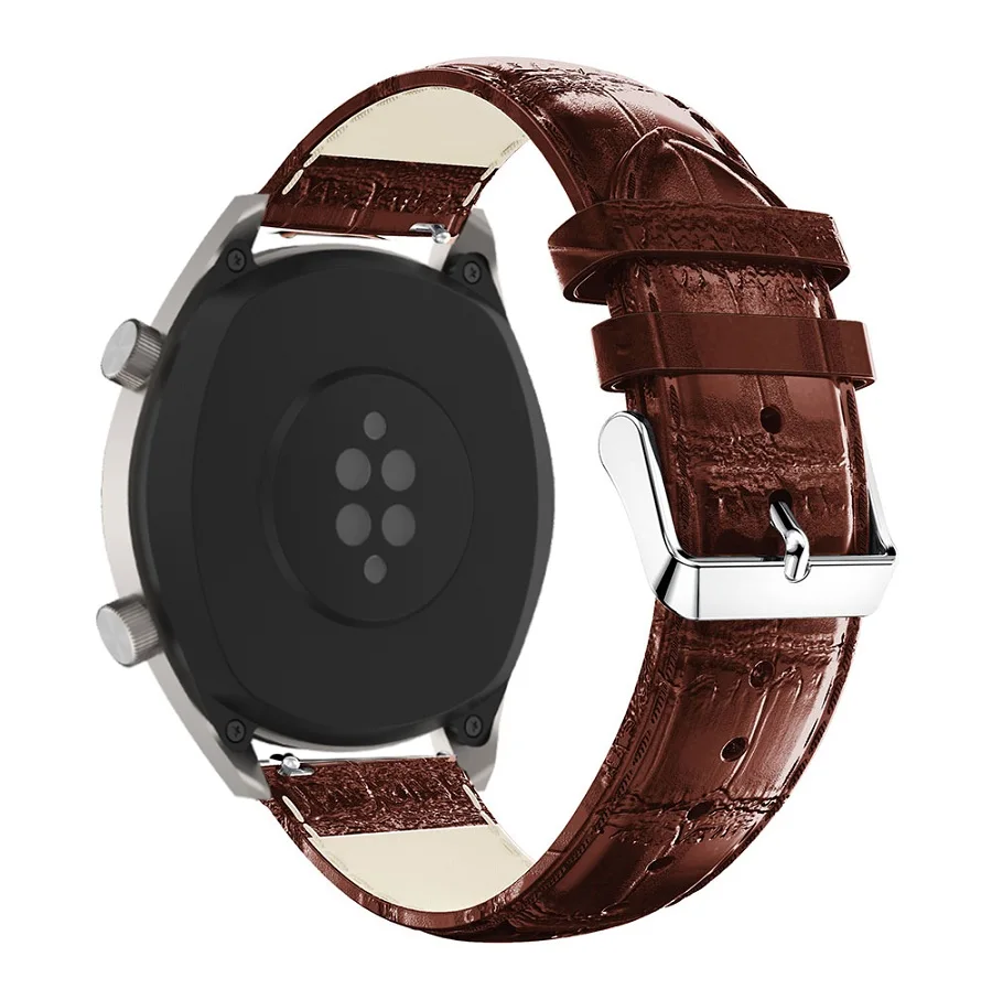 Кожаный ремешок для часов Ремешок Для Xiaomi Huami AMAZFIT GTR 42 мм 47 мм/GTS/Pace/Stratos 2 2S Смарт часы 20 мм 22 мм браслет Correa - Цвет: Коричневый
