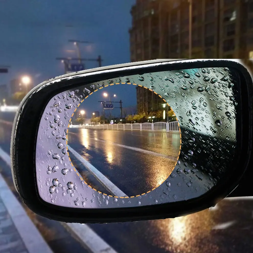 1 Pair Car Rearview Mirror Rain Film Mirror Waterproof Film Rearview Mirror Glass Film Anti Film