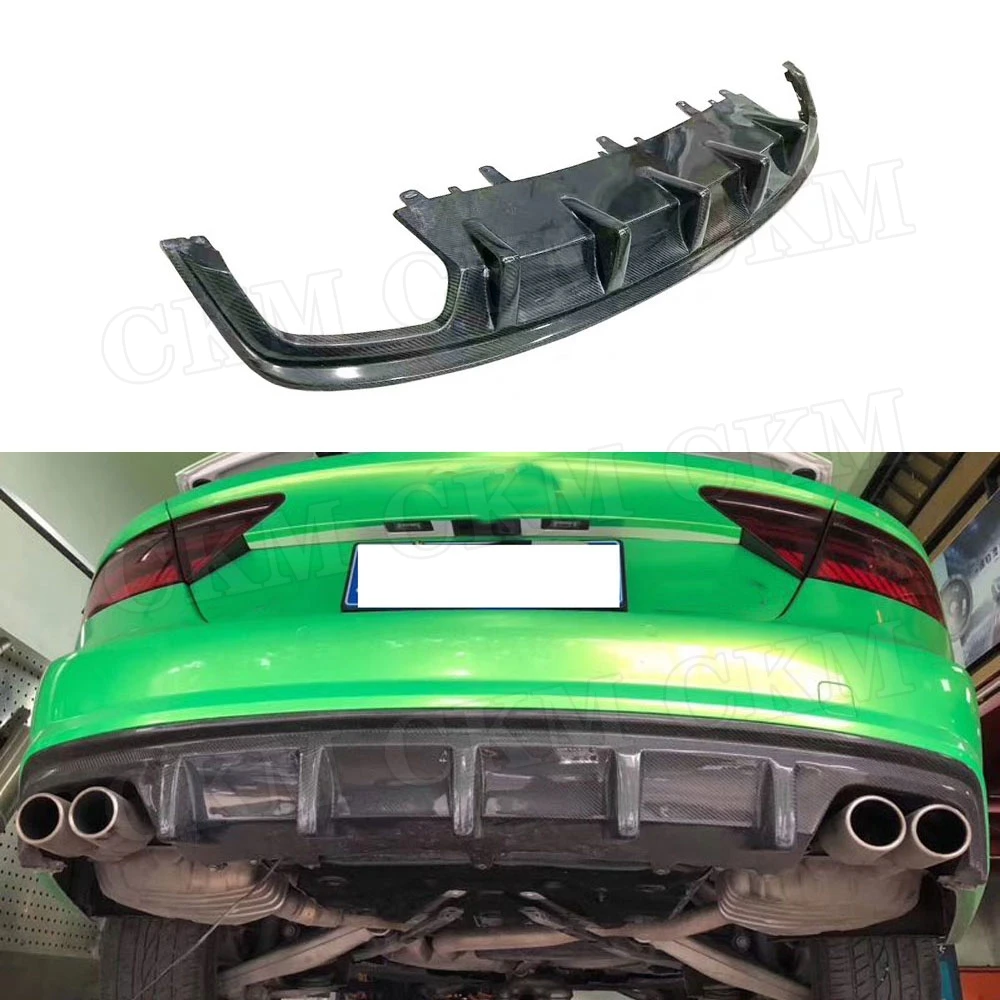 Для A7 углеродного волокна задний бампер для губ Диффузор спойлер для Audi A7 S7 Sline Sport 2012- автомобильный Стайлинг