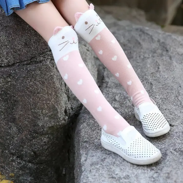 Girl Socks 5 Носки для девочек 3-12 лет, длинные гетры до колена, милые носки для мальчиков и девочек, детские носки, милые детские носки, хлопковые носки с рисунком медведя для малышей - Цвет: Girl Socks 5