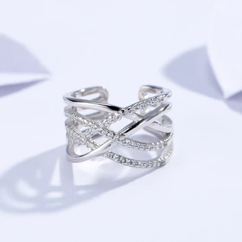 

Fashion Popular Diamond Sterling Silver Ring Female Jewelry Creative Wedding Banquet Birthday Valentine's Day Gift Zircon Ring