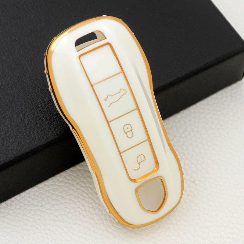 Soft TPU Car Key Case FullCover For Porsche Carman Macann Panamera Bobst  Cayenne981 991 911 970 996 92A 2017 car accessories