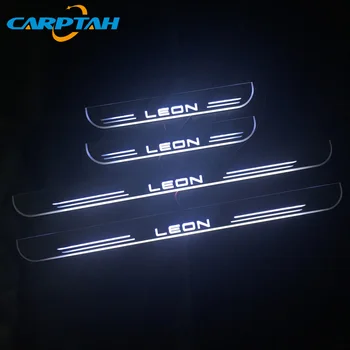 

Customized 4PCS Moving LED Welcome Pedal Car Scuff Plate Pedal Threshold Door Sill Pathway Light For SEAT LEON ARONA ATECA FR