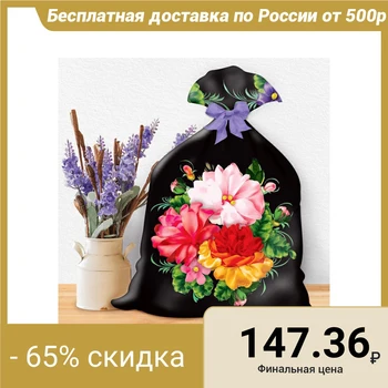 

Embroidery with ribbons on the Zhostovo bag, 35 x 25 cm