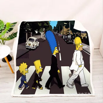 

Simpsons family Fleece Blanket 3D full printed Wearable Blanket Adults/kids Fleece Blanket drop shippng style-4