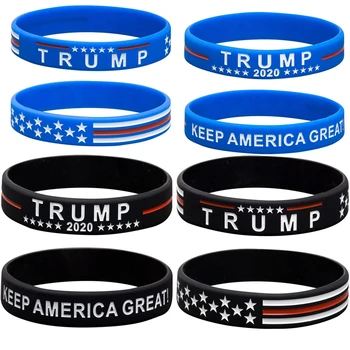 

10pcs/set Silicone Wrist Band Bracelet Wristband Trump Keep America Great Bracelet New Hot Sale 2020