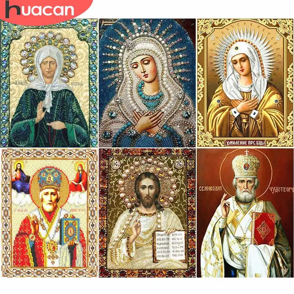 Хуакан Алмазная картина вышивка крестиком икона религия полностью квадратная